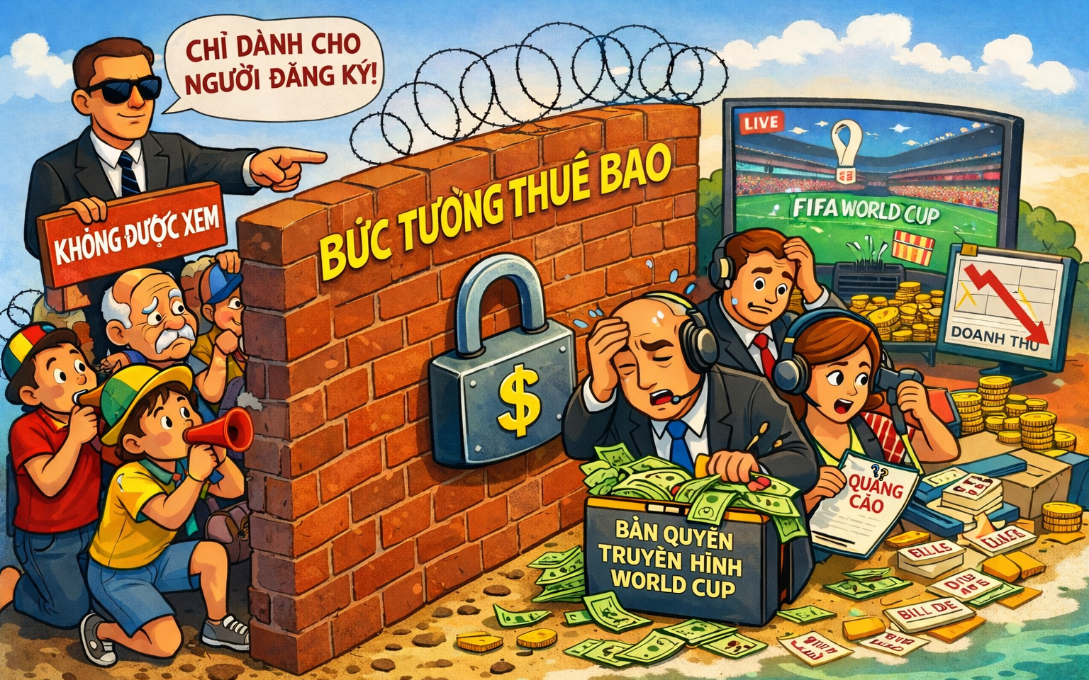 World Cup trên truyền hình toàn cầu: Khi nhiều trận đấu nằm sau “bức tường thuê bao”